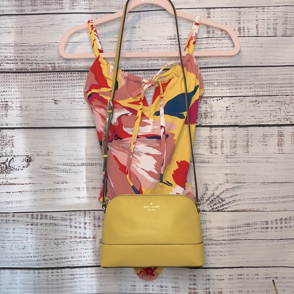 💥 Yellow & Red Tropical One Piece Swimsuit | Small One Piece Bathing Suit - Picture 10 of 13